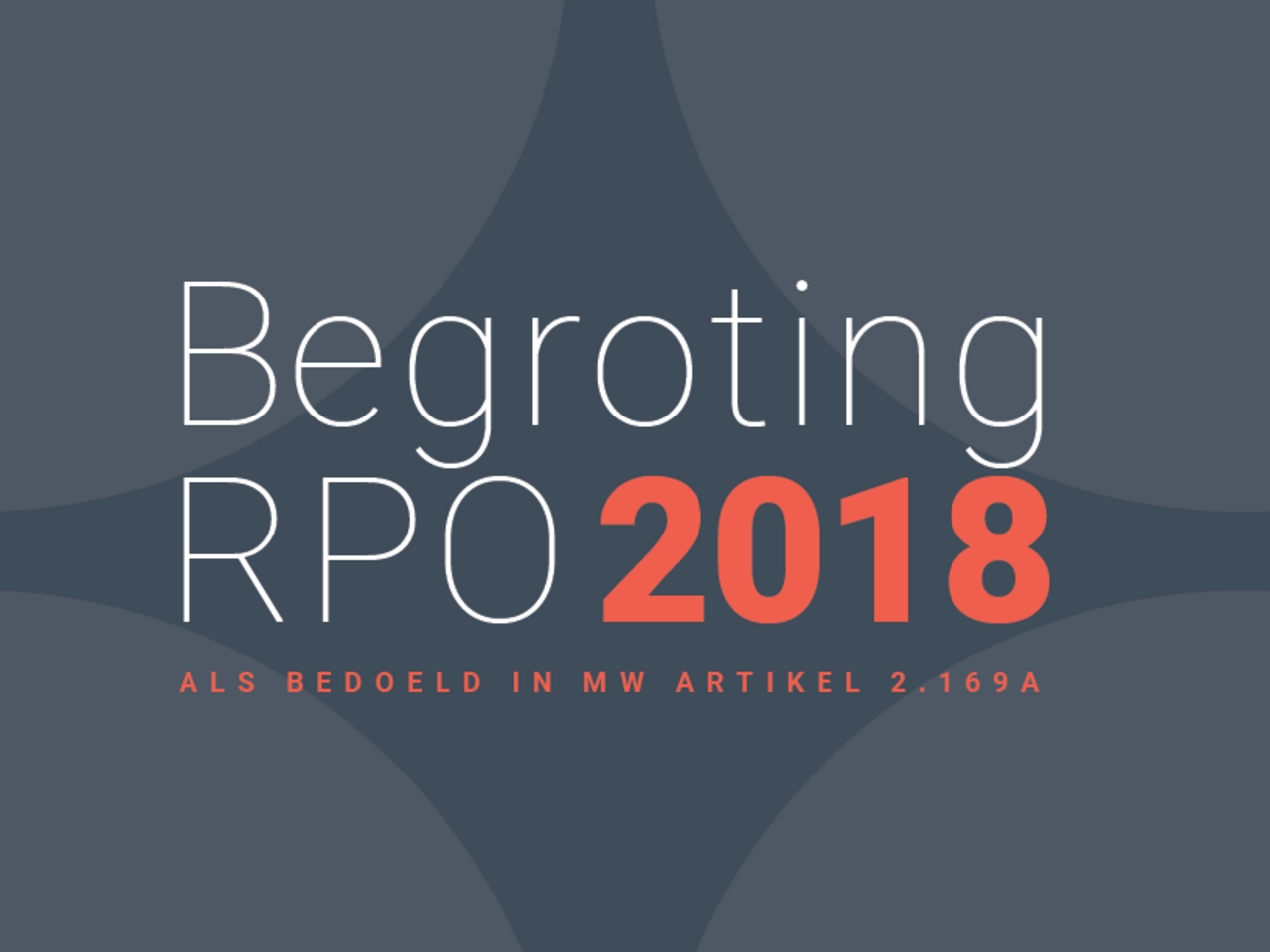 Begroting RPO 2018